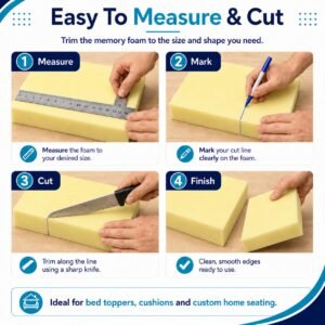 High Density Memory Foam Sheet – 5cm Thick (97.5–97.5 x 45–45cm) - Image 8
