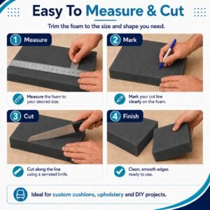 High Density Firm Upholstery Foam Sheet – 5cm Thick (25–47.5 x 25–50cm) - Image 11