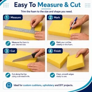 High Density Firm Upholstery Foam Sheet – 20cm Thick (25–47.5 x 25–50cm) - Image 12