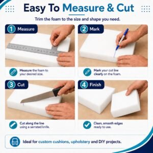 FOAM CRAFTER High Density Upholstery White Foam Sheet - Image 4