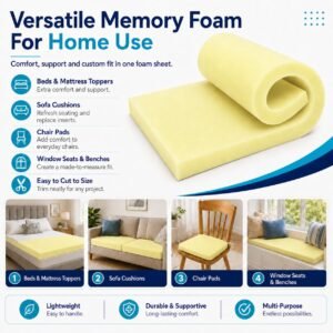 High Density Firm Upholstery Foam Sheet – 20cm Thick (25–47.5 x 25–50cm) - Image 11