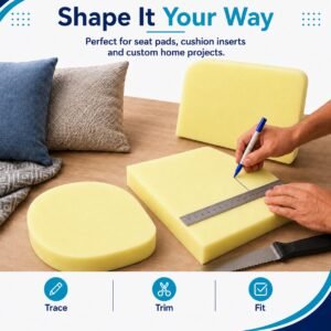 High Density Memory Foam Sheet – 5cm Thick (97.5–97.5 x 45–45cm) - Image 4