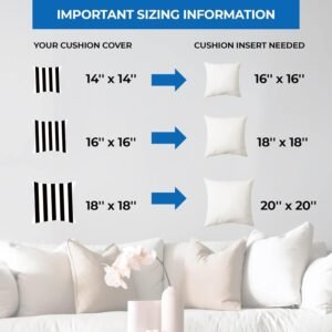 Shredded Memory Foam Cushion Inner Pad, Square Filled Cushion Insert for Sofa Bed Chair & Decorative Pillow Covers, Soft Supportive Replacement Cushion - Image 3