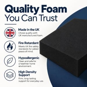 FOAM CRAFTER High Density Black Firm Foam Sheet, Black - Image 4