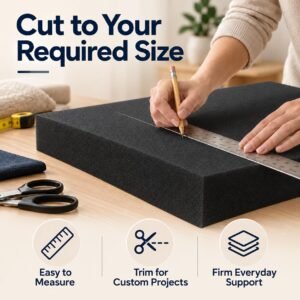 FOAM CRAFTER High Density Black Firm Foam Sheet, Black - Image 2