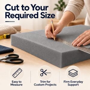 FOAM CRAFTER High Density Grey Firm Foam Sheet, Grey - Image 2