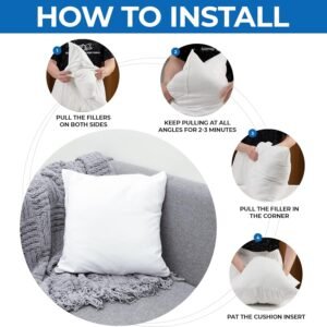 Shredded Memory Foam Cushion Inner Pad, Square Filled Cushion Insert for Sofa Bed Chair & Decorative Pillow Covers, Soft Supportive Replacement Cushion - Image 4